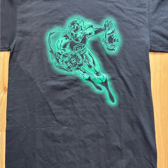 Black Graphic Tee with Neon Green Design - Picture 2 of 6